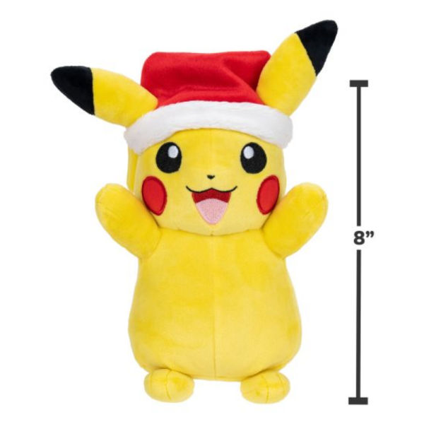 Pokemon 8in Seasonal Pikachu Plush with Santa Hat - Image 6